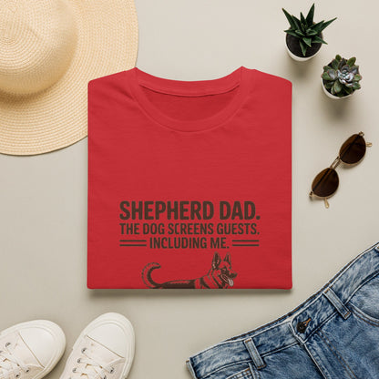 German Shepherd — Shepherd Dad. The dog screens guests. Including me