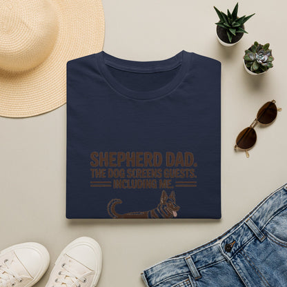 German Shepherd — Shepherd Dad. The dog screens guests. Including me