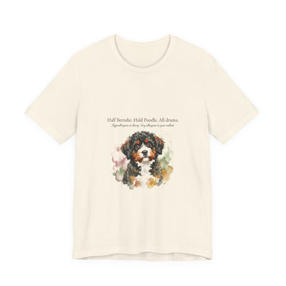 Bernedoodle — Half Bernie. Half Poodle. All Drama.