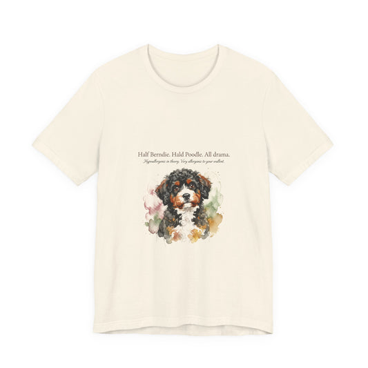 Bernedoodle — Half Bernie. Half Poodle. All Drama.