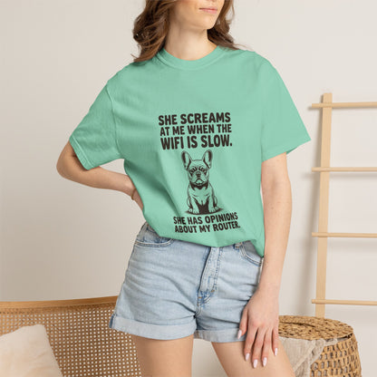 French Bulldog — She screams at me when the WiFi is slow
