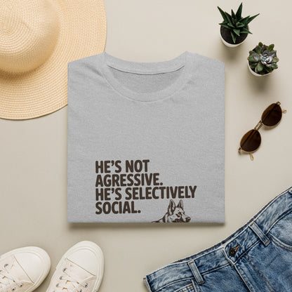 German Shepherd — He's not aggressive. He's selectively social