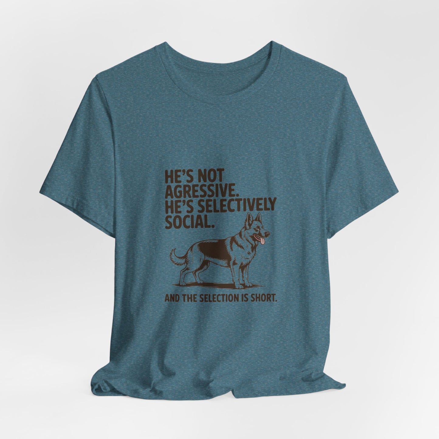 German Shepherd — He's not aggressive. He's selectively social