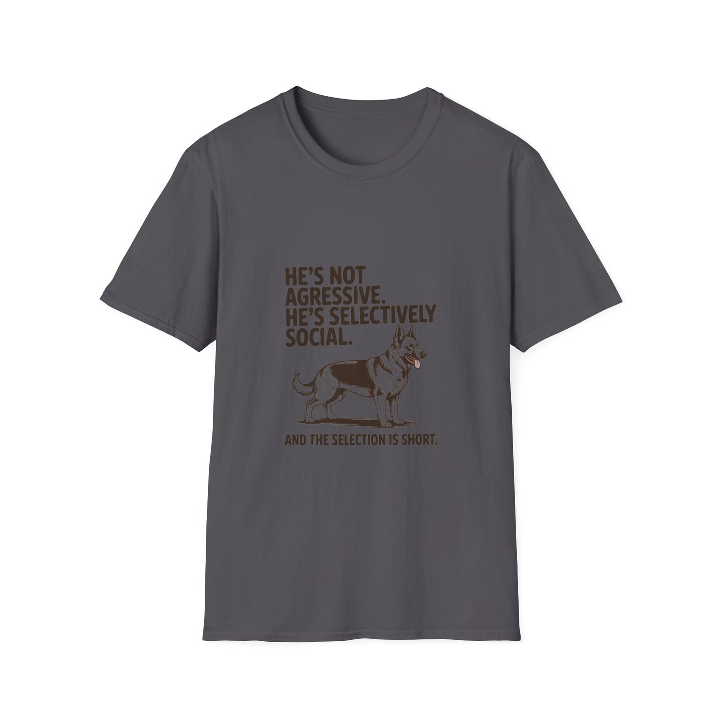 German Shepherd — He's not aggressive. He's selectively social