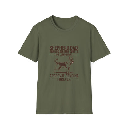 German Shepherd — Shepherd Dad. The dog screens guests. Including me