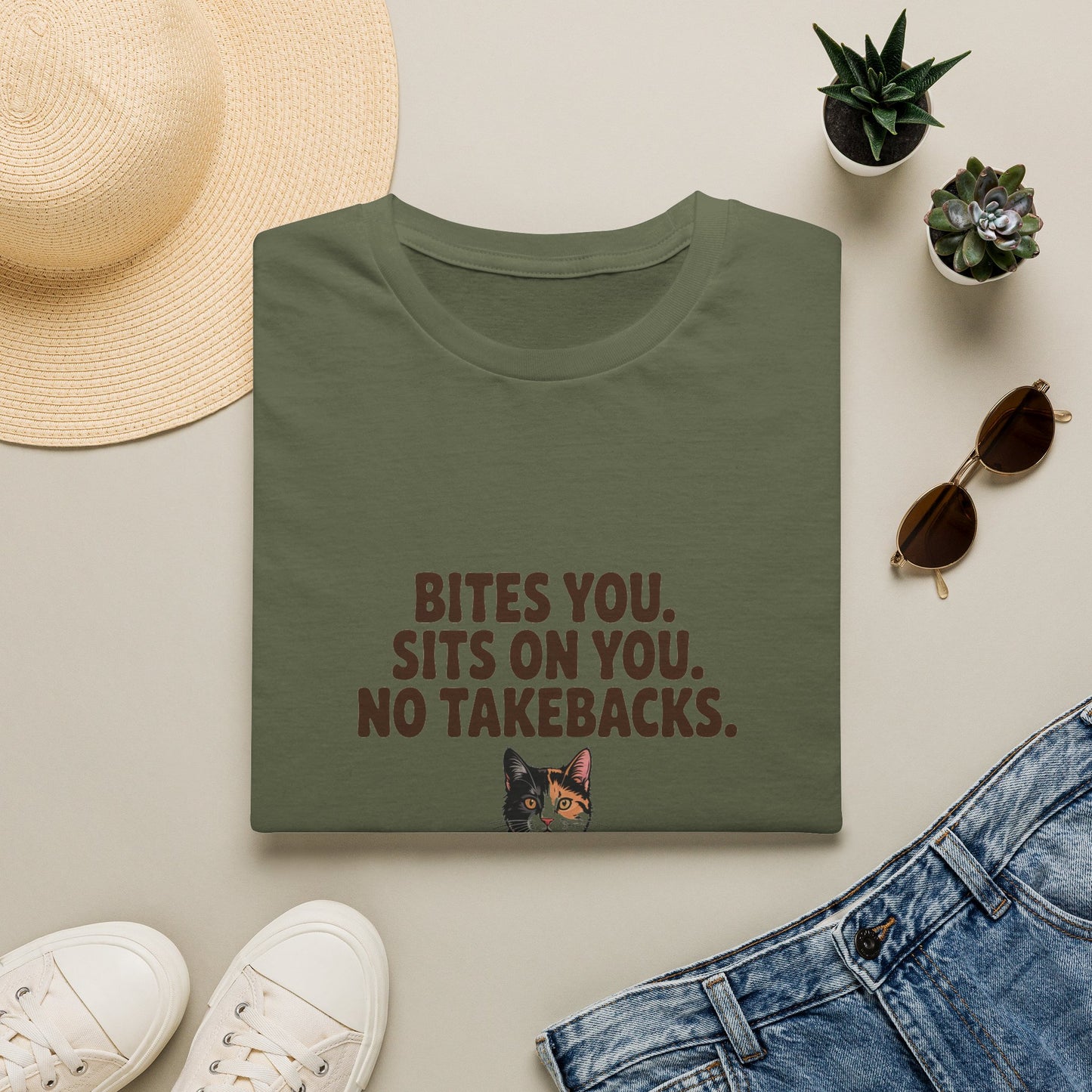 Tortoiseshell — Bites you. Sits on you. No takebacks