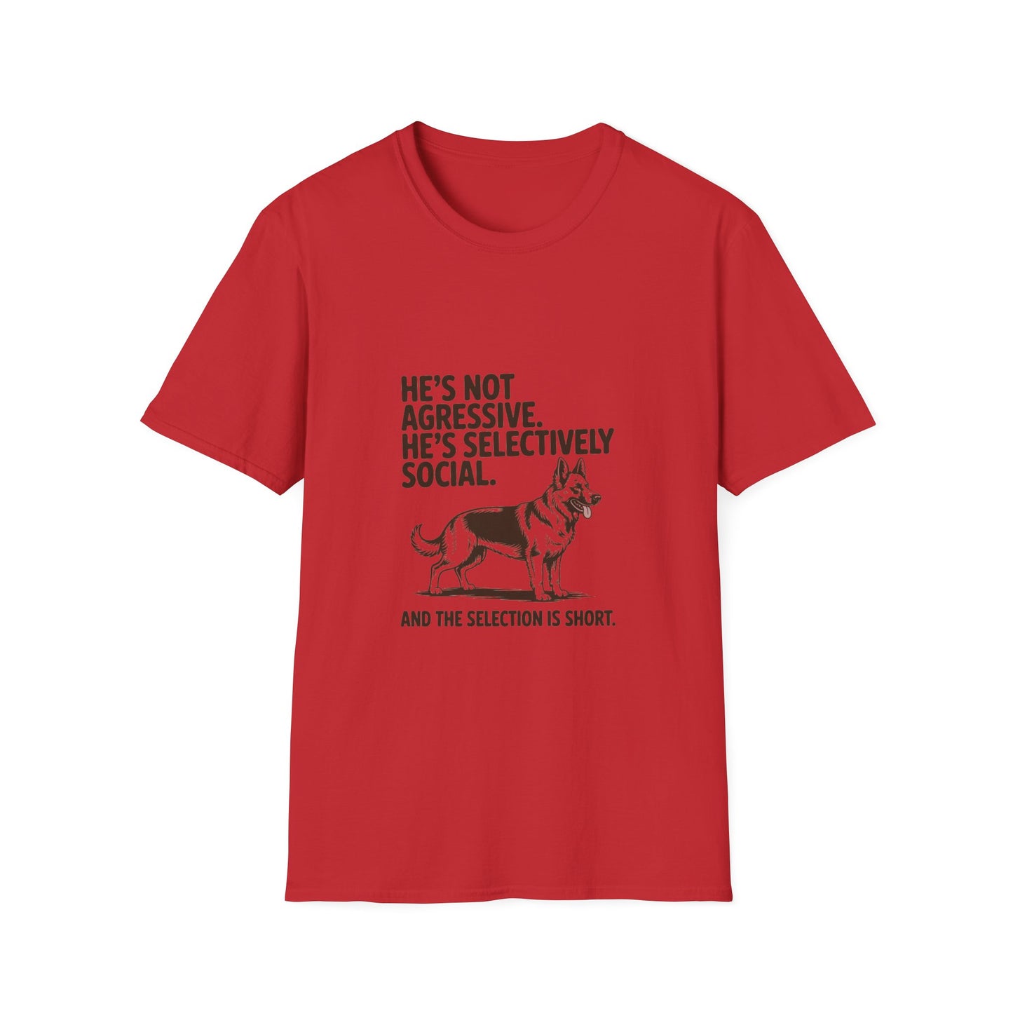 German Shepherd — He's not aggressive. He's selectively social
