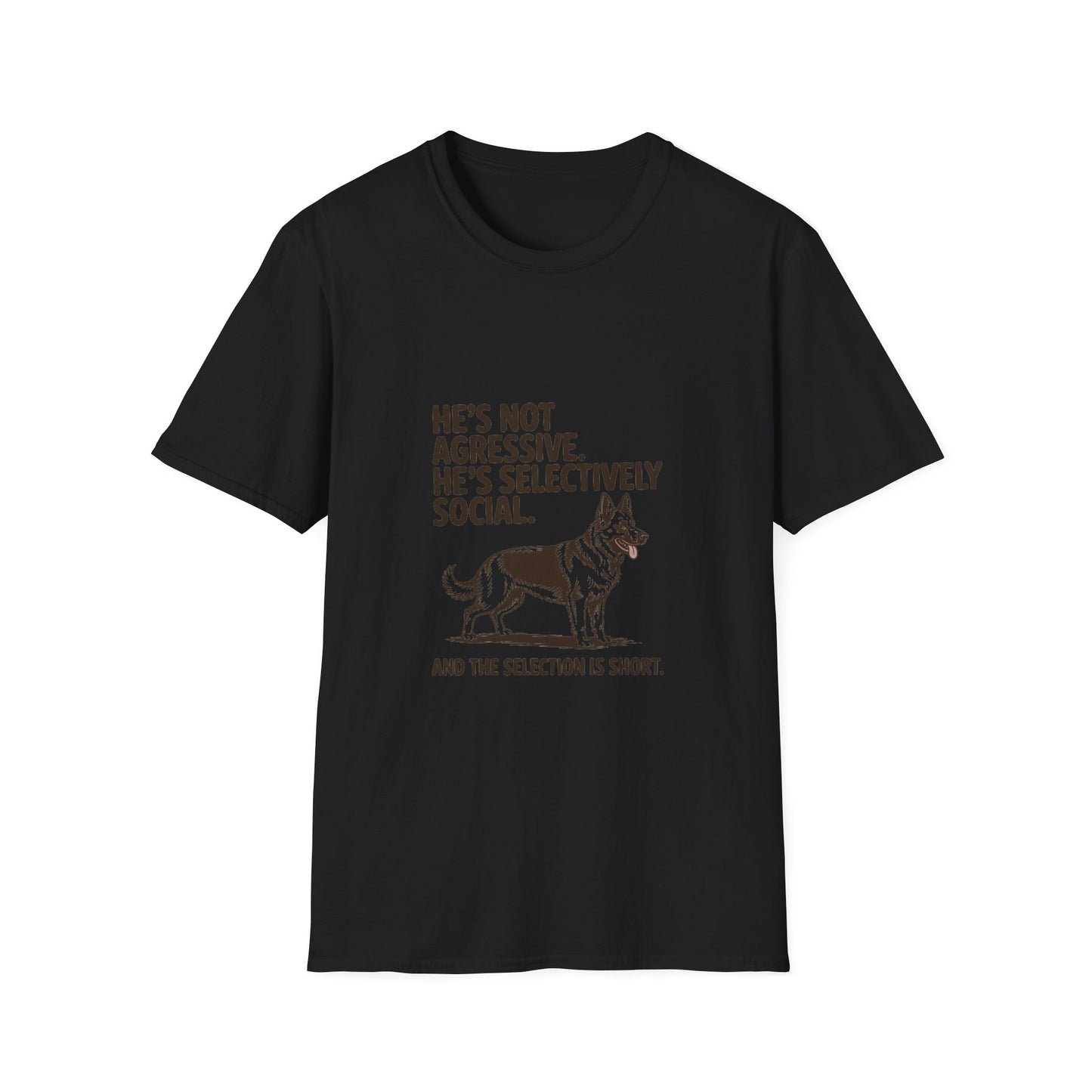 German Shepherd — He's not aggressive. He's selectively social
