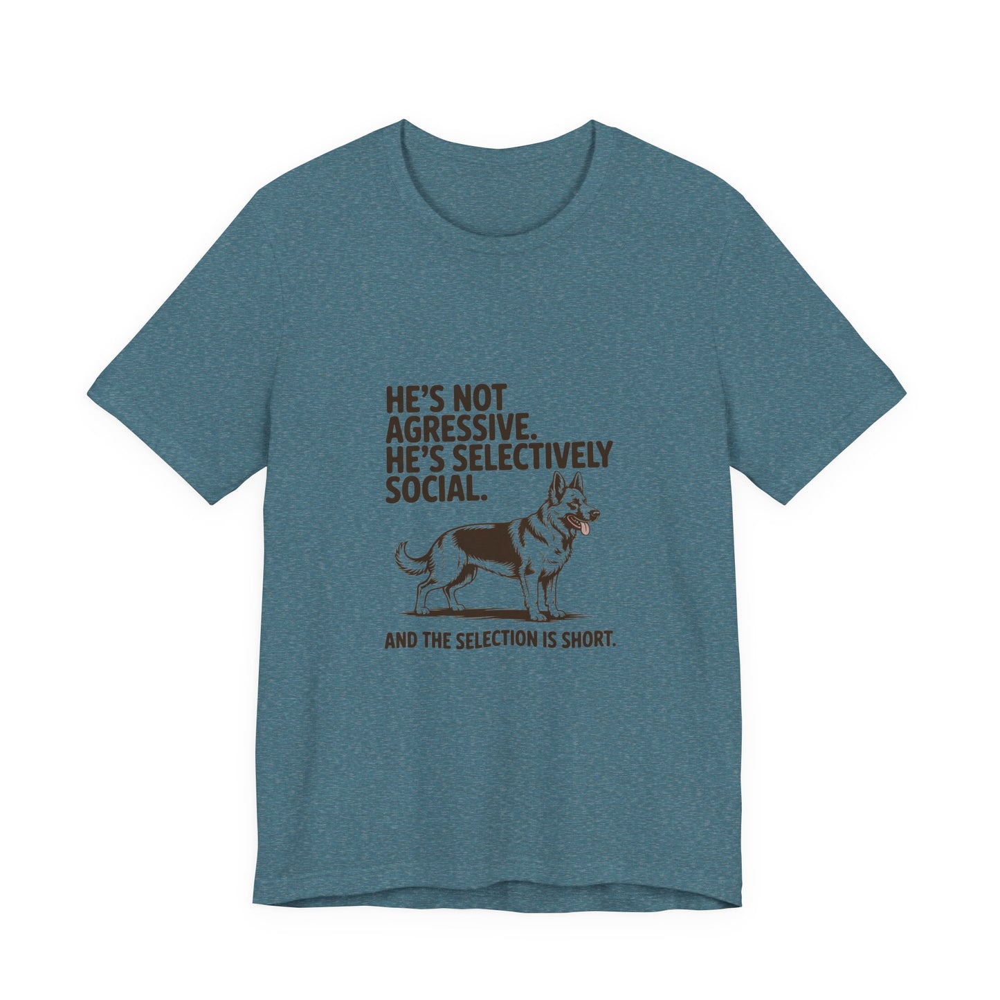 German Shepherd — He's not aggressive. He's selectively social