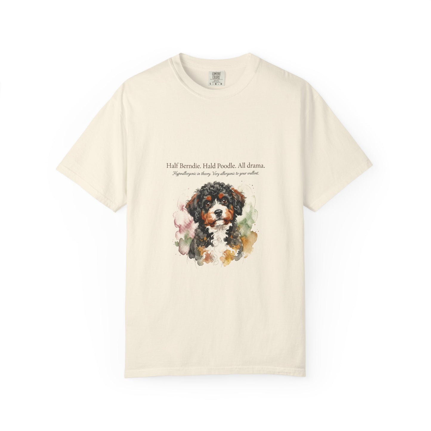 Bernedoodle — Half Bernie. Half Poodle. All Drama.