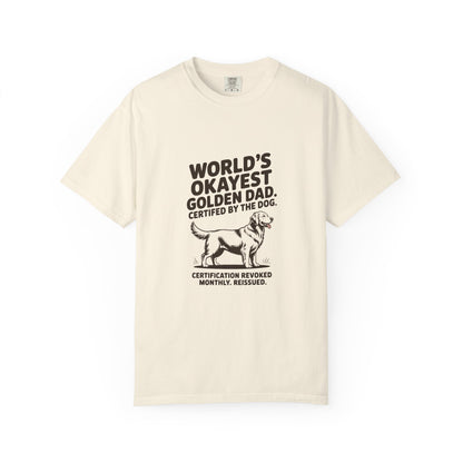 Golden Retriever — World's okayest Golden Dad. Certified by the dog