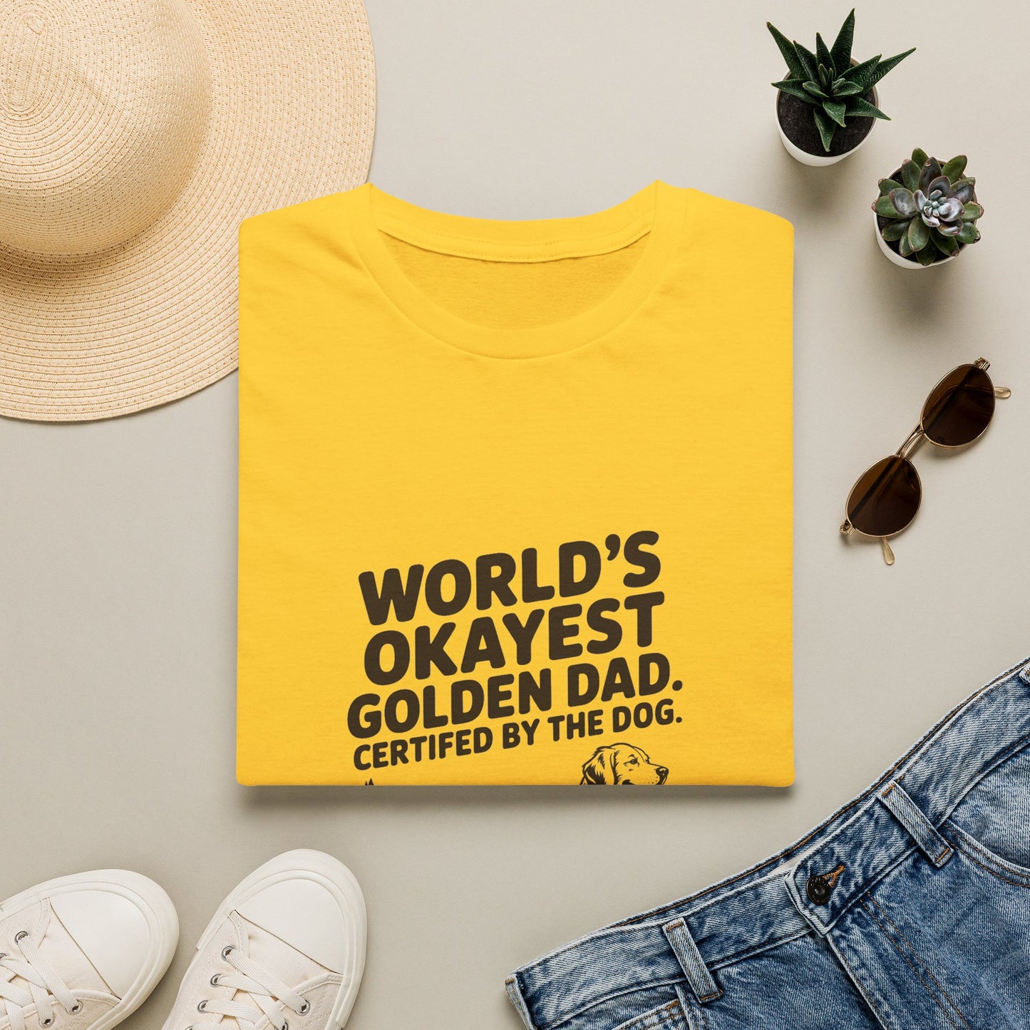 Golden Retriever — World's okayest Golden Dad. Certified by the dog